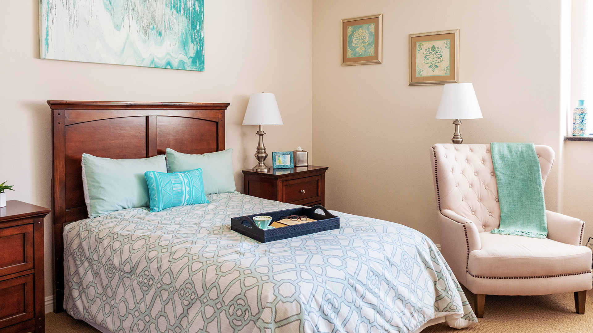 Model apartment bedroom